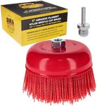 Dura-Gold 6" Abrasive Filament Nylon Bristle Cup Brush - Coarse Sanding Scuffing Brush, 5/8" 11 Thread, 1/4" Drill Arbor - Remove Rust, Corrosion, Paint - Surface Prepping for Truck Bed Liner Coatings