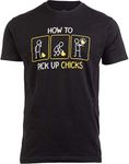 How to Pick up Chicks | Funny Sarcastic Sarcasm Joke Tee for Man Woman T-Shirt-(Adult,3XL) Black