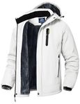 donhobo Men's Waterproof Ski Jackets,Men Winter Hiking Snow Jackets,Outdoor Fleece Walking Jacket Coat White S