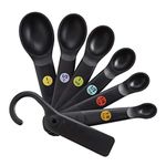 OXO Good Grips Plastic Measuring Spoons-Black-7pc Set, Black, 3.81 x 10.16 x 21.59 cm