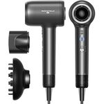 Hair Dryer, Wavytalk Turblow Pro Fast Drying Ionic Hairdryer with Diffuser, 110,000 RPM High-Speed Hair Dryer, Pro Negative Ions for Reduces Damage, 3 Heat & 3 Speed Settings, Dark Gray
